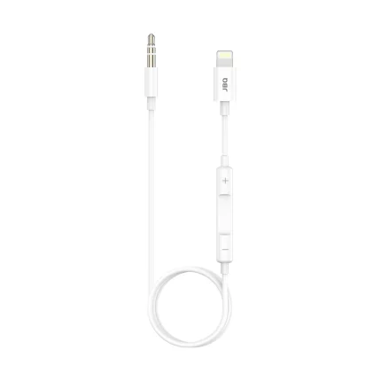 JBQ Lightning to 3.5mm Aux Audio Cable | 1M, Premium Lightning Adapter for iPhone with Built-in Controls JMH-021