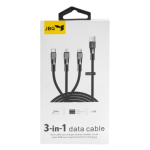 JBQ 3-in-1 Multi-Charging Cable 1.5M ? USB to Lightning, USB-C & Micro-USB | Fast Charge & Data Sync | Braided (DT-U33) - Image 2