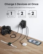 Anker Nano 20W Universal Travel Adapter 5-in-1 Charger, 2 USB-C, 2 USB-A and AC Outlet Worldwide Plug Adapter (A9215311) - Image 3