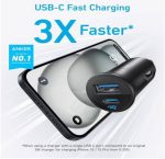 Anker 30W Dual Port Car Charger USB-C + USB-A Fast Charging (A2741H11) - Image 3