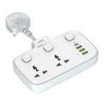 JBQ 2500W Universal Power Socket with 1 PD, QC 3.0 & 2 Auto-ID USB Ports [SC-2413] - Image 3
