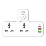JBQ 2-Outlet Power Socket with USB-C and 2 USB-A, 20W PD, QC 3.0 Fast Charger, Universal Plug Adapter, 2500W [SC-2311]