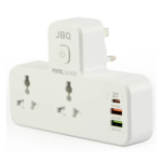 JBQ 2-Outlet Power Socket with USB-C and 2 USB-A, 20W PD, QC 3.0 Fast Charger, Universal Plug Adapter, 2500W [SC-2311] - Image 4
