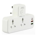 JBQ 2-Outlet Power Socket with USB-C and 2 USB-A, 20W PD, QC 3.0 Fast Charger, Universal Plug Adapter, 2500W [SC-2311] - Image 6