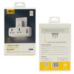 JBQ 2-Outlet Power Socket with USB-C and 2 USB-A, 20W PD, QC 3.0 Fast Charger, Universal Plug Adapter, 2500W [SC-2311] - Image 7