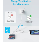 Anker 20W Dual-Port Fast Charger USB-C Cable | USB-C + USB-A Wall Adapter (B2348K21) - Image 2