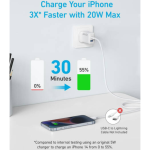 Anker 20W Dual-Port Fast Charger USB-C Cable | USB-C + USB-A Wall Adapter (B2348K21) - Image 3