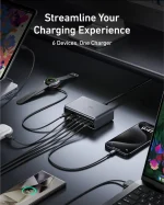 Anker Prime 200W GaN Desktop Charger, 6-Port USB-C and USB-A Fast Charger, 100W PD Charging Station for Mac, iPhone, iPad, and More - Image 4