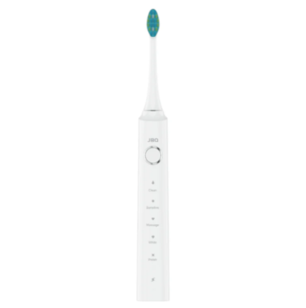 JBQ Sonic Pulse Electric Toothbrush Rechargeable, 5 Cleaning Modes, White (L297631)