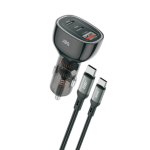 JBQ 100W Car Charger Dual PD + USB Fast Charger with 66W USB-C Cable for iPhone, Samsung & USB-C Devices (C314942)