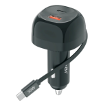 JBQ 30W Retractable Superfast Car Charger with USB-A Ports ? Fast Charging Auto Adapter [C365422]