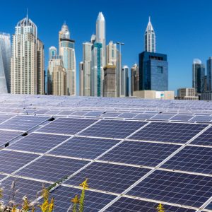 Commercial solar panels Dubai installation by UltraSmart" or "Solar ROI chart UAE