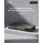Cudy C200P 2-in-1 Gigabit VPN Router and AP Controller | 4 PoE+ Ports | Manage 200 APs | Captive Portal - Image 2