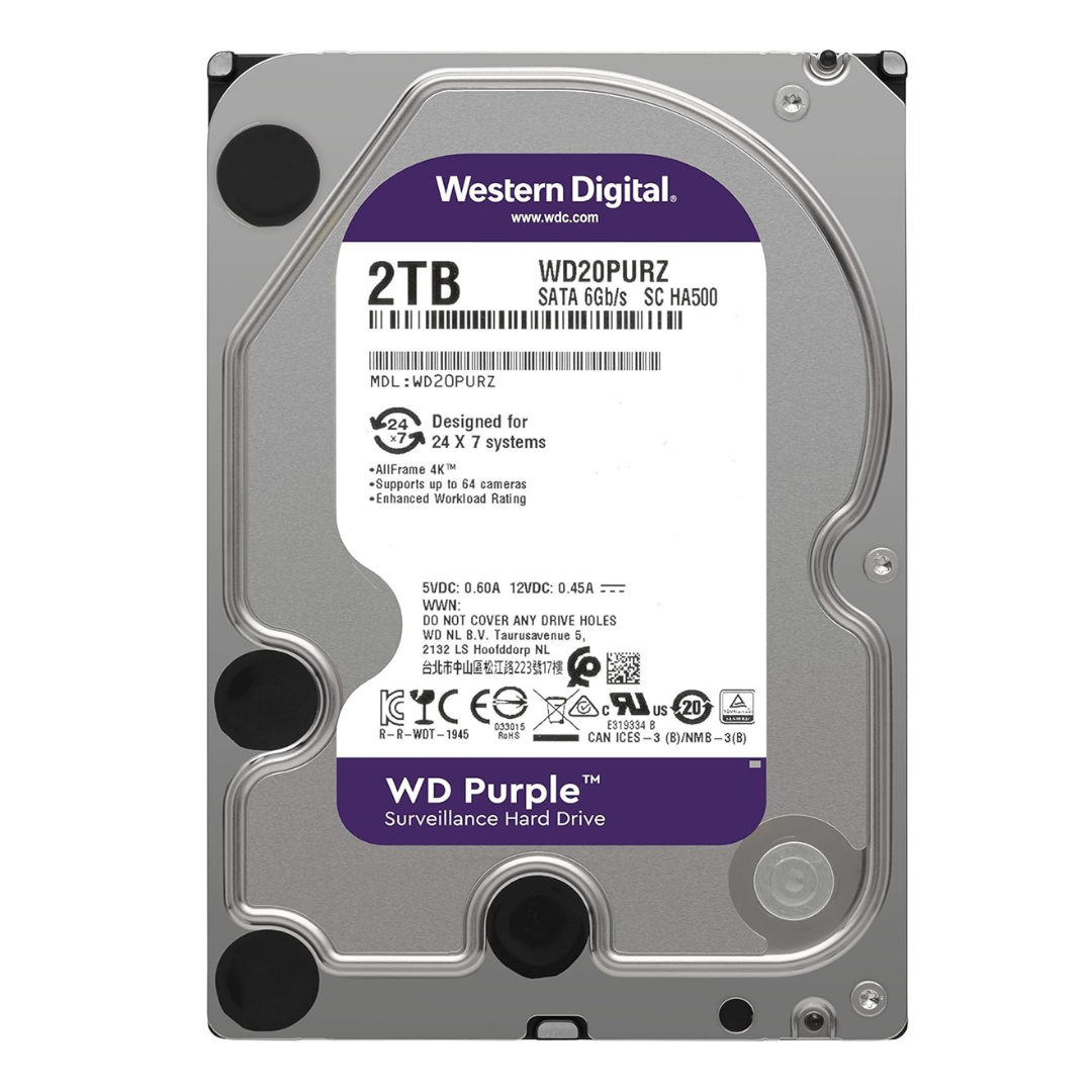 92 WD 2TB Surveillance HDD 3.5" SATA 6Gb/s 5400RPM 64MB Cache | Reliable CCTV and DVR Hard Drive - Image 1